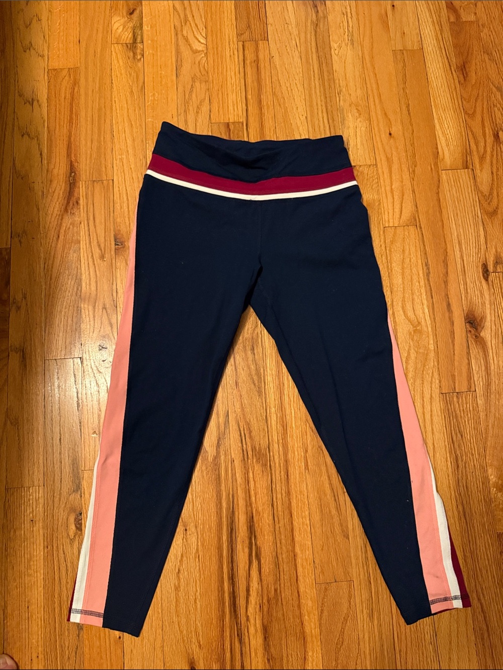 Women’s DSG' Navy Active Leggings with Pink Side Stripe